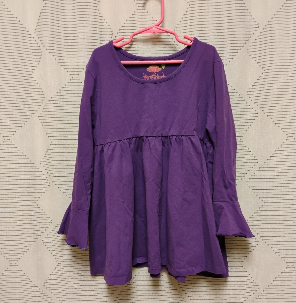 Three Friends Purple Long Sleeve Kids Top Girls Size 12